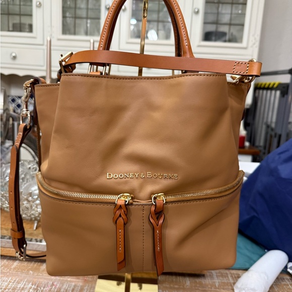 Dooney & Bourke Brown Leather Backpack - Picture 12 of 12
